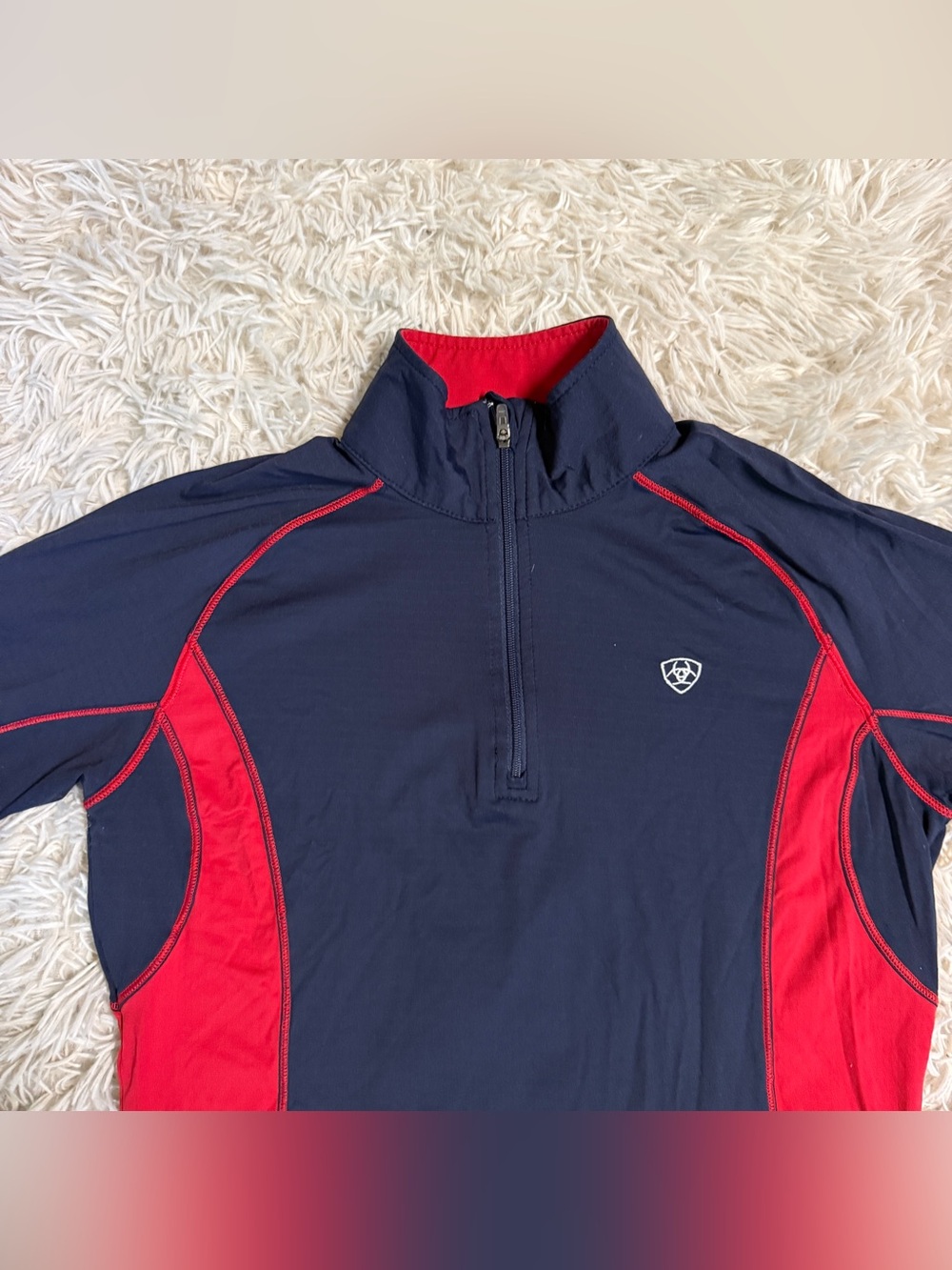 Women’s Small Navy Ariat Long Sleeve Horseback Riding Sunshirt. Good Condition. - Picture 2 of 4